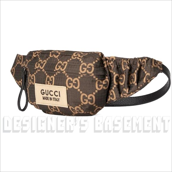 GUCCI beige & brown RIPSTOP nylon GG zip Crossbody Waist Fanny belt Pack BUM bag - Picture 7 of 14